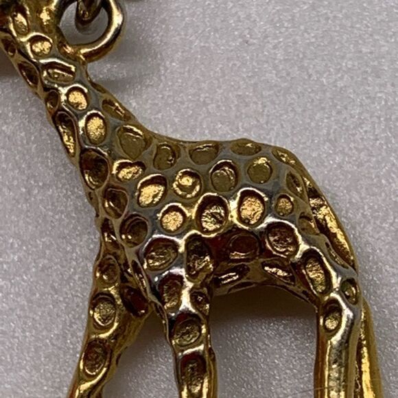 J. Crew Giraffe Gold Tone Pendant Necklace Figural - Picture 4 of 8